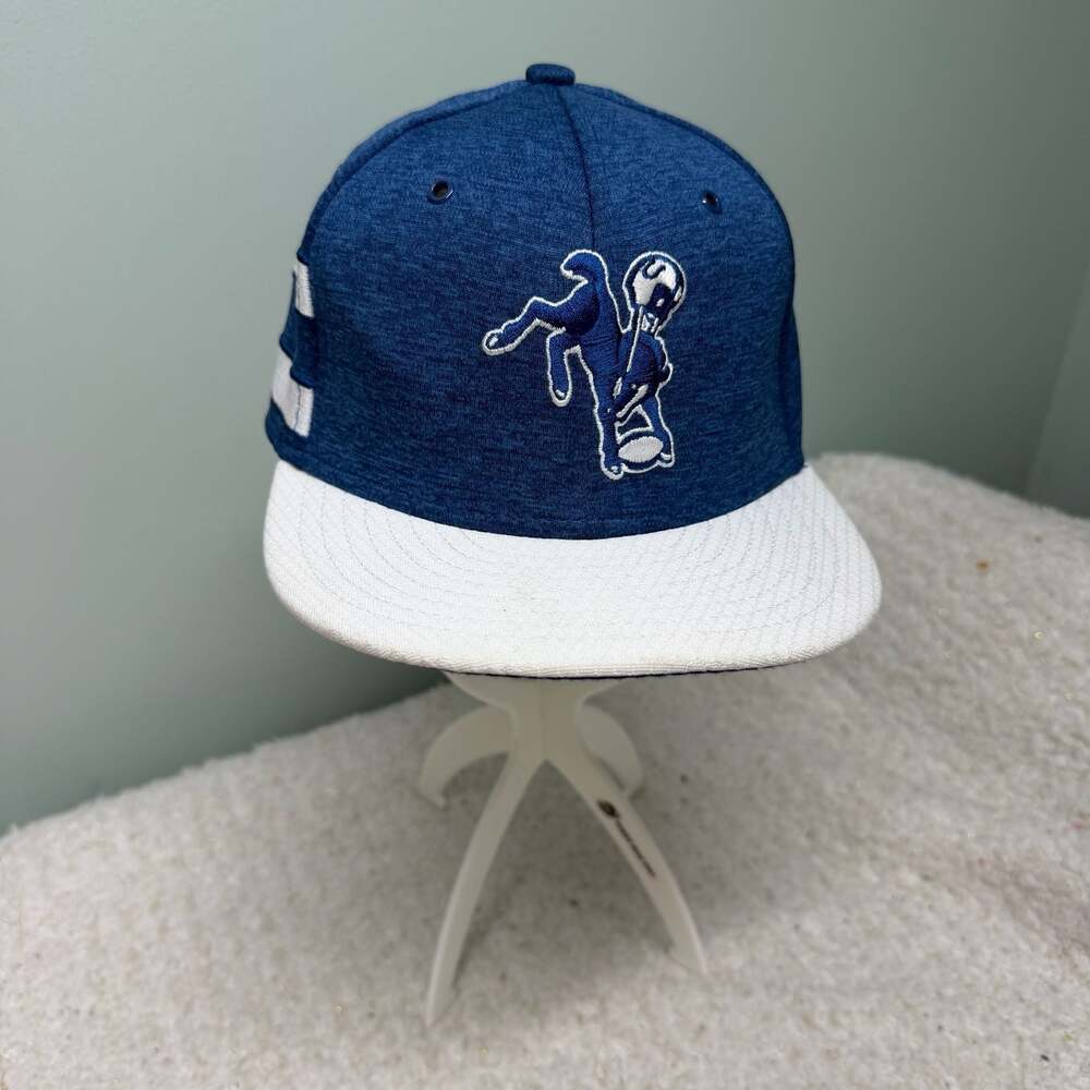 New Era Indianapolis Colts 59FIFTY Fitted Hat Sz 6 3/4 Small Go Blue For the Sho